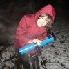 Моя жена с телескопом ТАЛ 65 при наблюдении лунного затмения 10.12.2011.