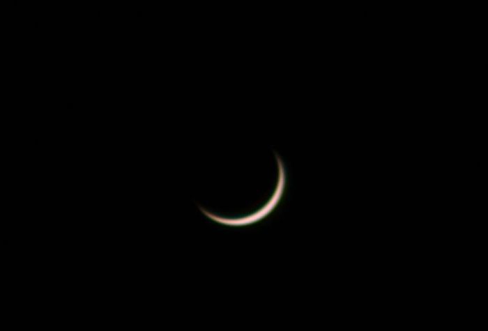 Планета  Венера  14.03.2017. Степень освещенности - 5%.