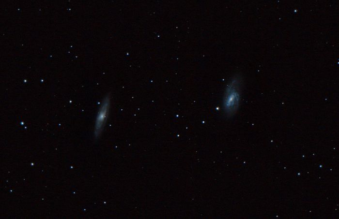 Спиральные галактики М65 (слева) и М66 (справа) в созвездии Лев. 24.03.2017. Ратомка. 