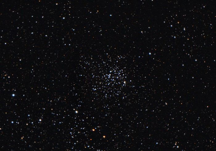 Рассеянное звездное скопление Messier 52 в созвездии Кассиопея. Ратомка. 12 января 2018 года