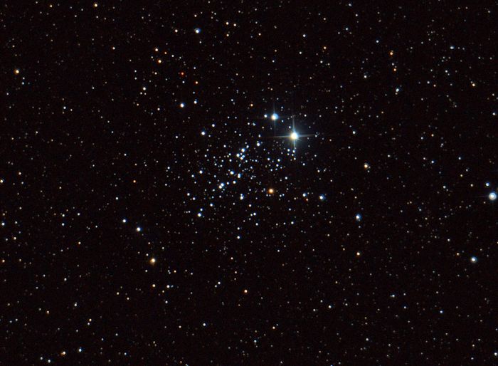 Рассеянное звездное скопление NGC 457 "Сова" в созвездии Кассиопея. Ратомка. 15 января 2018 года