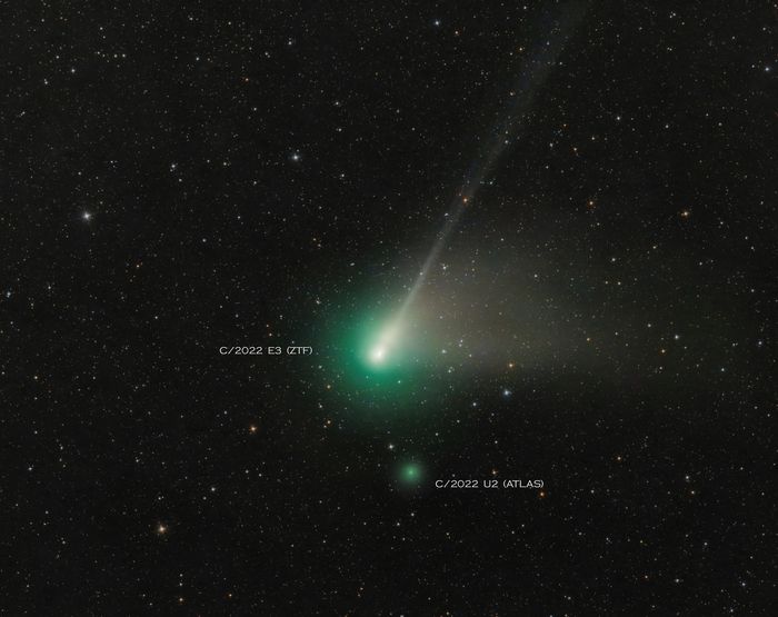 Сближение комет C/2022 E3 "ZTF" и  C/2022 U2 "ATLAS".