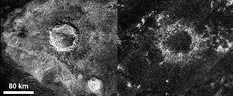 Аппарат "Кассини" обнаружил разрушение кратеров на спутнике  Сатурна  Титане
